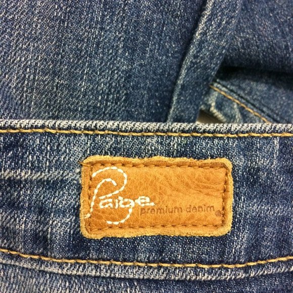 Paige Womens Flare Leg Jeans Sz 27 Low Rise Bell Canyon Bell Bottoms Medium Wash - Picture 7 of 8